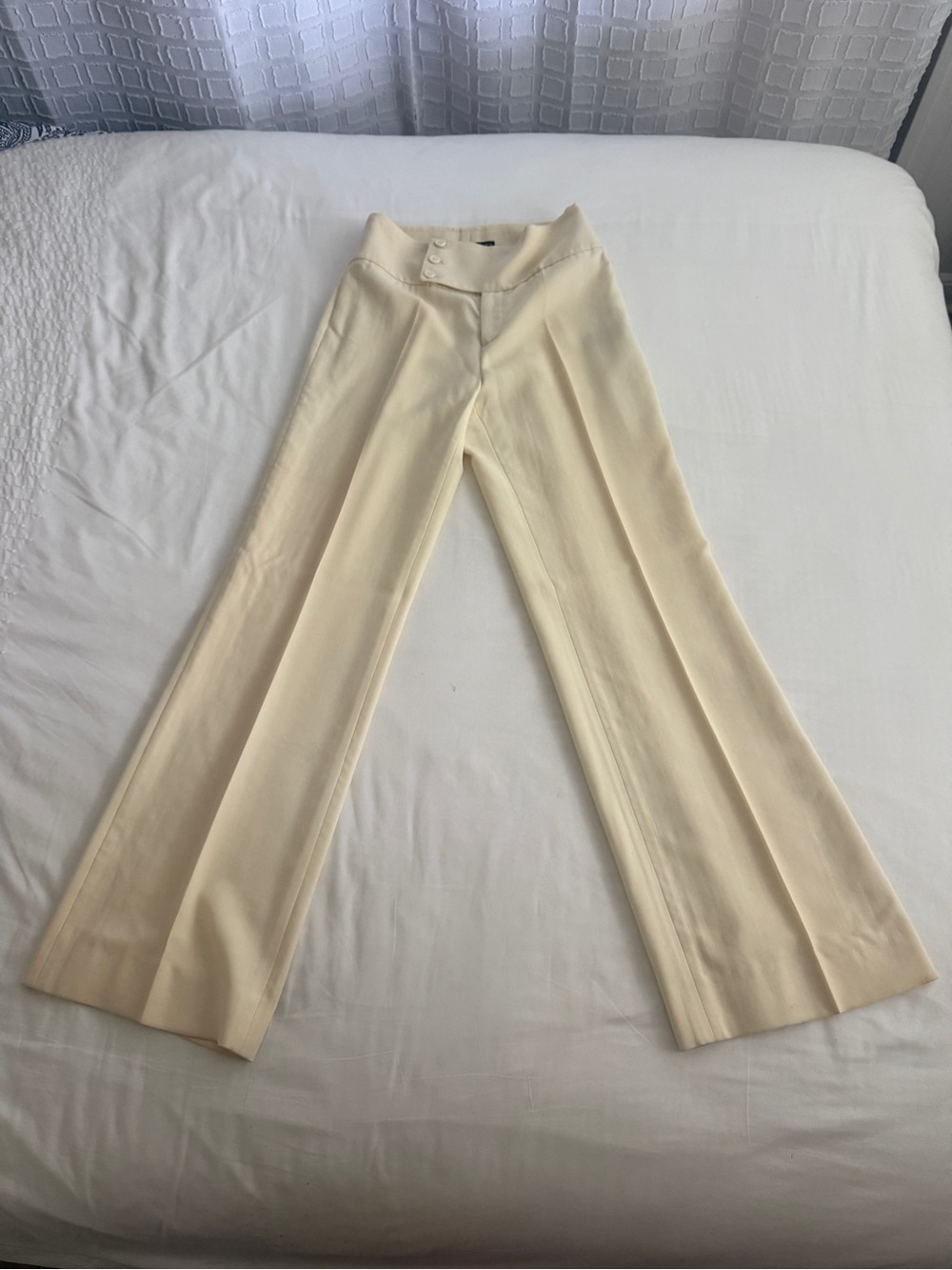 Ralph Lauren Wide-Leg Cream Trousers